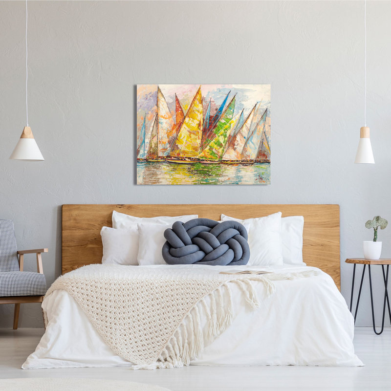 Spring Regatta by Luigi Florio - Wrapped Canvas Painting, 60cm H x 80cm W x 4cm D