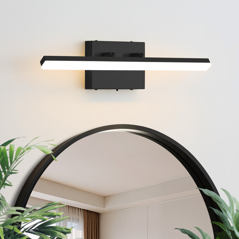 Bedale 1-Light Dimmable LED 20W Bath Bar With 5 Color Temperatures Wall Sconce, Matte Black, 4.52" H x 18.11" W x 3.14" D