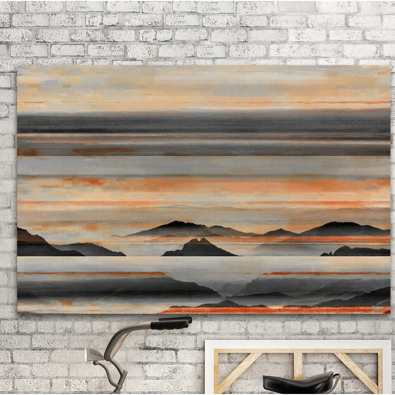 " Desert Mountains " Painting Print, 40" H x 60" W x 1.5" D