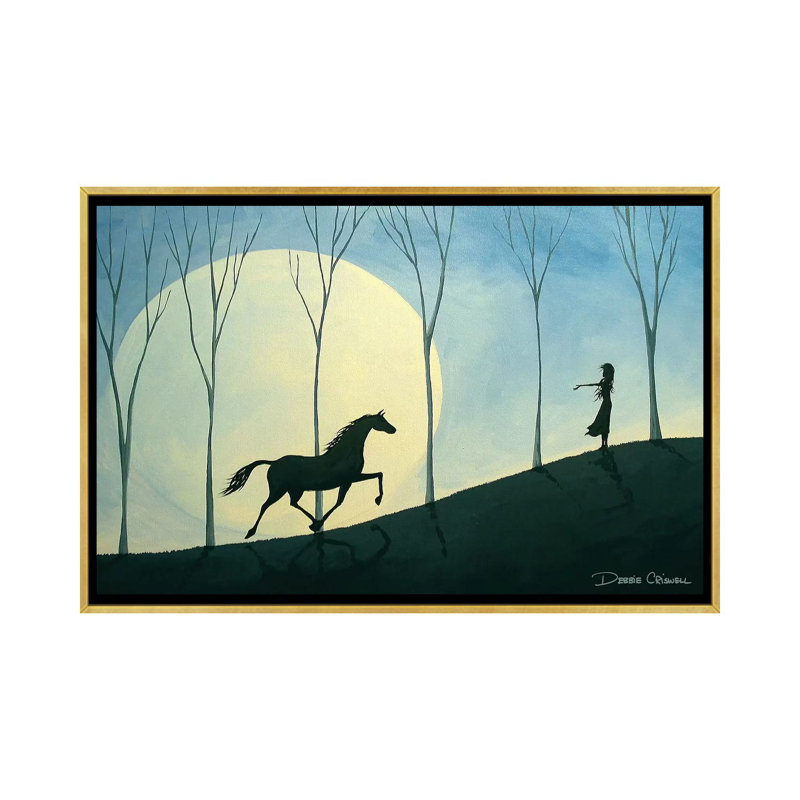 « Vibe » par Debbie Criswell, reproduction d’art, H 18 po x l 26 po x P 1,5 po, Pas de tapis, Toile encadrée d'or
