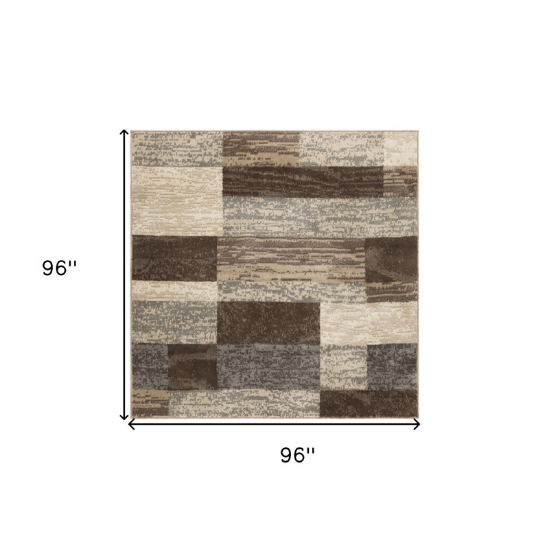 Tapis carré en ardoise 8 pi résistant aux taches