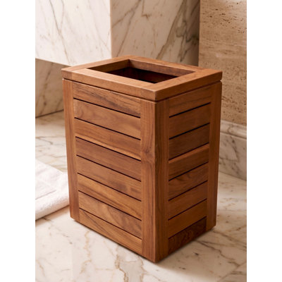 Spa Teak 6 Gallon Waste Basket