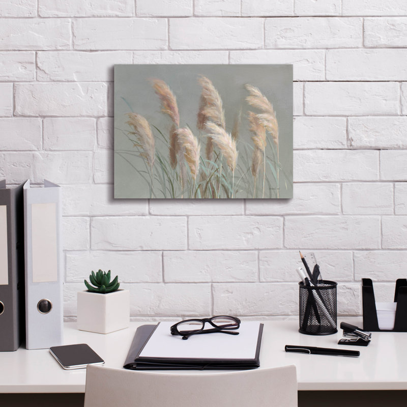  «Pampas Grasses On Gray» par Danhui Nai, art mural sur toile