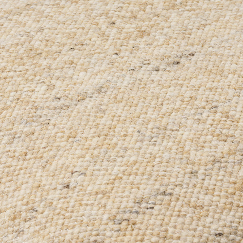 Alcona Beige Wool Square Throw Pillow Cover