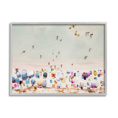 " Aerial Beach View People Swimming " by Krista Broadway