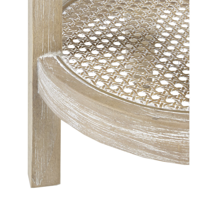 Bedford Harley Solid Wood Round Accent Table with Lower Shelf