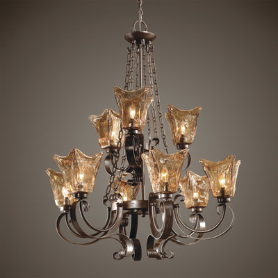 Lustre classique/traditionnel 9 lumières ombrée Constantine