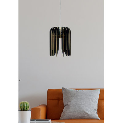 Scandinavian Style Tulip Chandelier, Black MDF Body, 25.0 in Height x 7.3 in Diameter | Adjustable Cable | E27 Socket, Max 40W | Elegant Lighting Fixture for Modern Home Decor, Stylish & Functional Design