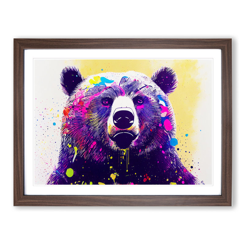 Bear Splash Vol.1 - Framed Print, Walnut, 25cm H x 34cm W x 2cm D
