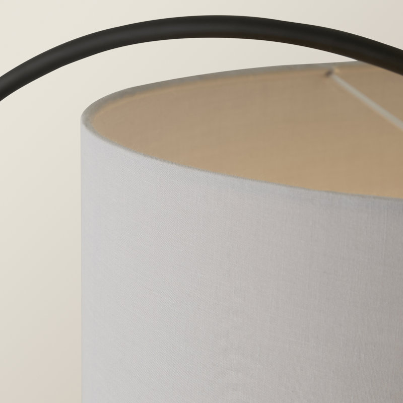 Domani 143cm Black Arched Floor Lamp, Grey