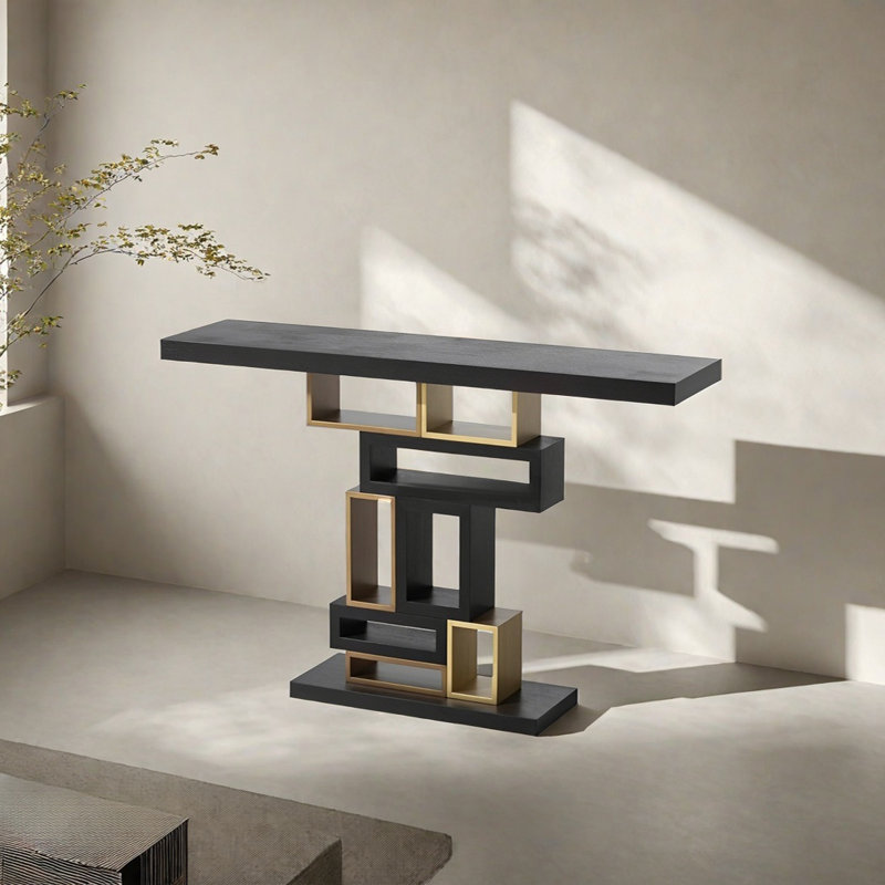 Console Modern Luxury, Noir, noir, noir, noir, H 31,5 po x l 70,87 po x P 14,96 po