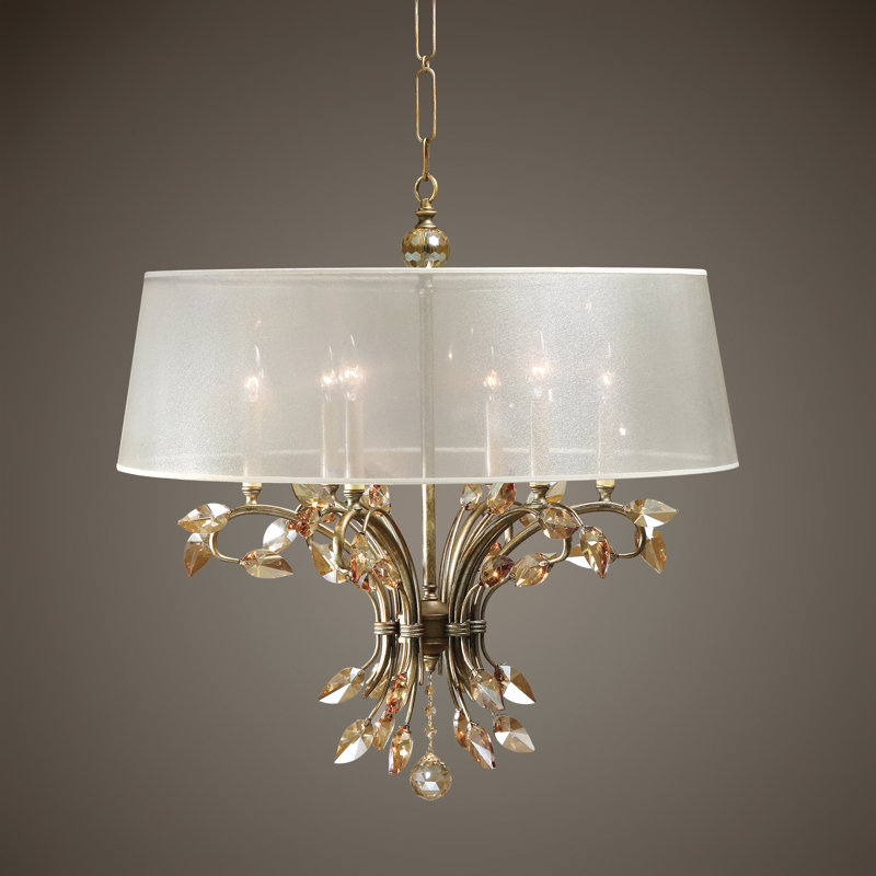 Lustre tambour 6 lumières à abat-jour Archambault