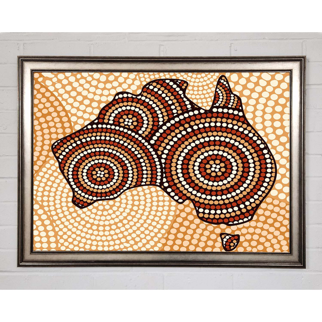 Aborigine-Karte gerahmt Wandkunst