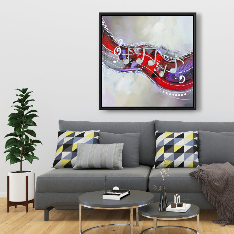 Symphony - Bedroom Red Framed Canvas for Home Decor