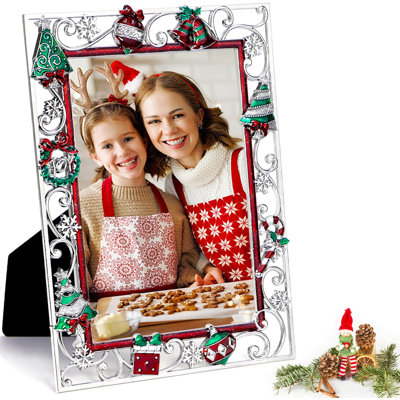 Julen White and Green Single Picture Frame