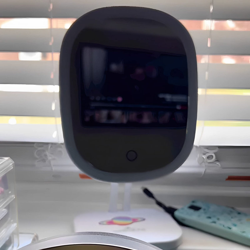 Classic Framed Countertop Makeup Mirror with LED Lighting, White