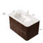 Meuble-lavabo 36 po avec lavabo à rayures 36 po et 2 tiroirs, vasque rectangulaire encastrée à chaud en pierre frisée Carrara pré-assemblée