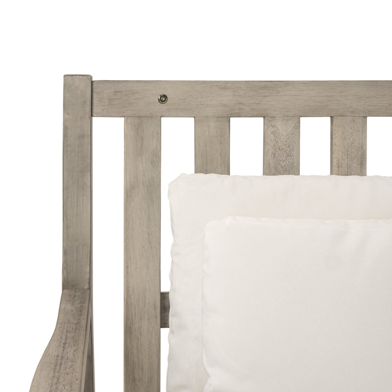 Chaise longue double en bois d'acacia avec coussins 51,6 po Sundrenched, Gris