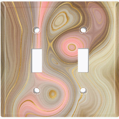 Patterned 2 - Gang Toggle Light Switch Standard Wall Plate