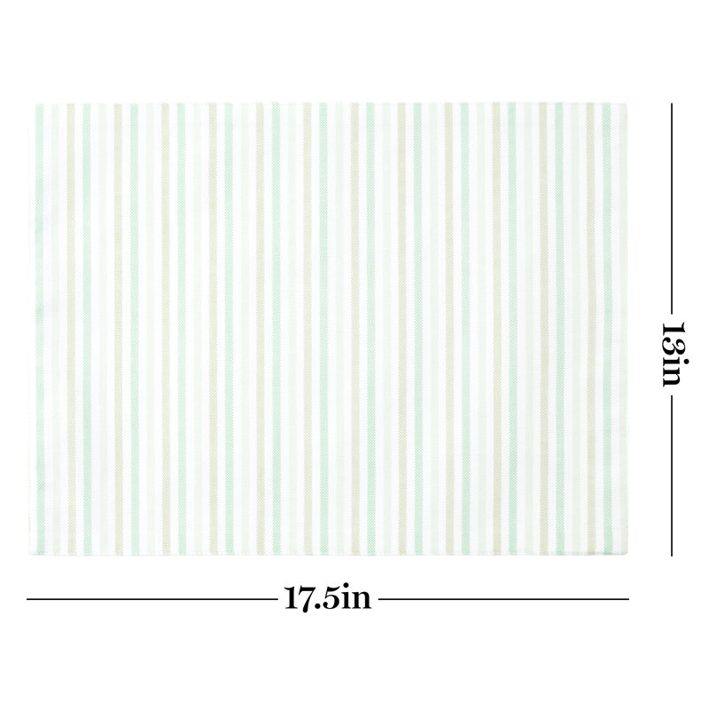 Martha Stewart Daisy Stripe Placemat, Mint