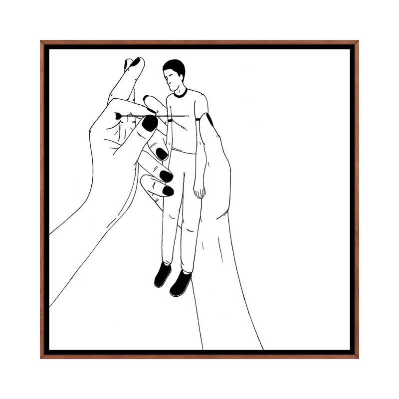 To Sting by Filippo Spinelli - Print on Canvas, 66.04 cm H x 66.04 cm W, Classic Brown Wood Framed