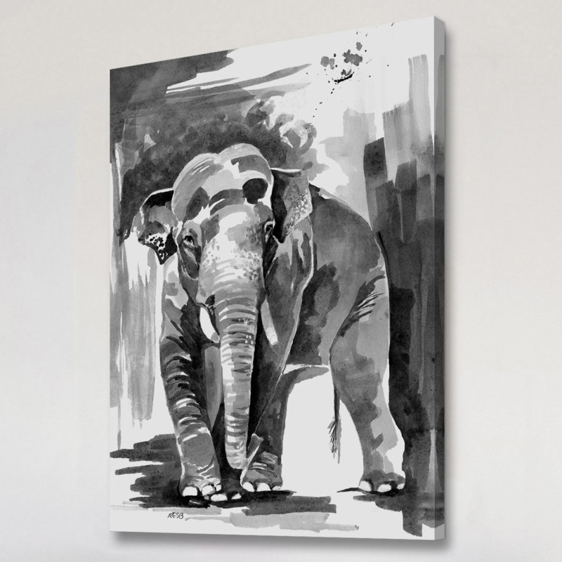 Asian Elephant 1 Piece Wrapped Canvas Painting, 114cm H x 76cm W x 3.81cm D