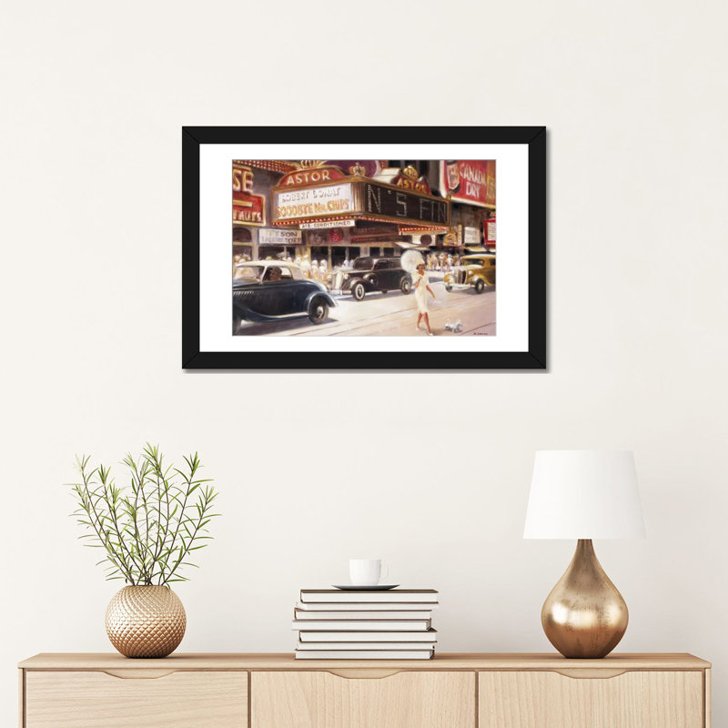 « los angeles i », toile rétro sur toile, H 16 po x l 24 po x P 1 po, Papier d'art encadré noir, Blanc