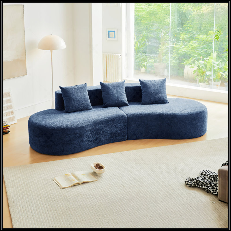 Canapé modulaire incurvé moderne, Blue