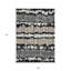 Tapis extérieur lavable rayé noir et argent 9 'X 12'