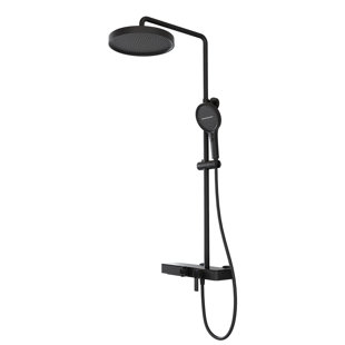 3-Function Exposed Shower System With Tub Spout, 10.8" Round Rain Shower Head & Handheld Shower