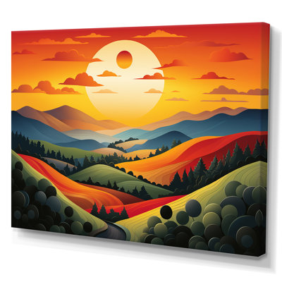 Multicolore audacieux paysage de campagne II - prairie, art mural