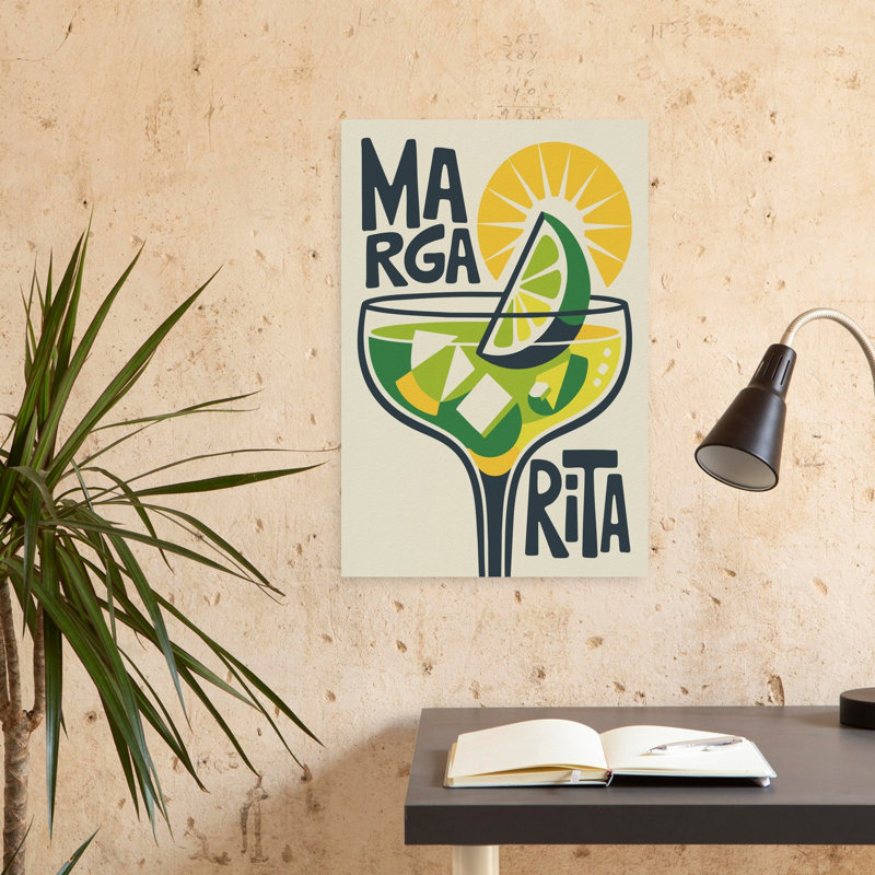 «Retro Margarita Icon», art rétro rétro vibrant, H 24 po x l 16 po