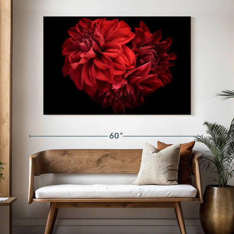 Dahlia rouge Harnek, H 34 po x l 51 po