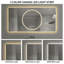 Miroir de salle de bain 48 * 24 pouces avec lumières à DEL, miroirs de salle de bain anti-buée pour montage mural, 3 couleurs et 6 niveaux d'intensité variable, horizontal