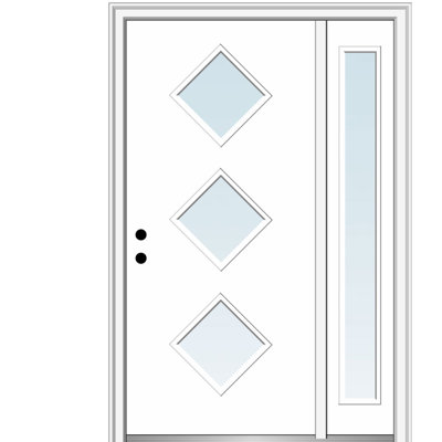 MMI DOOR Spotlight 53 in. x 81.75 in. Fiberglass 3 -Lite Prehung Front Entry Door
