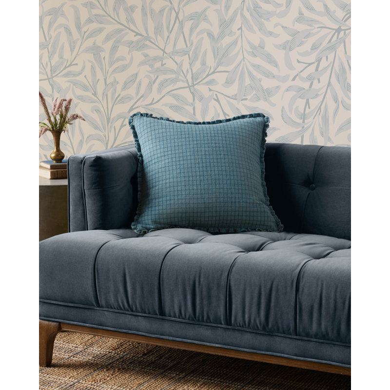 Coussin Dinah, Océan / bleu, H 18 po x l 18 po