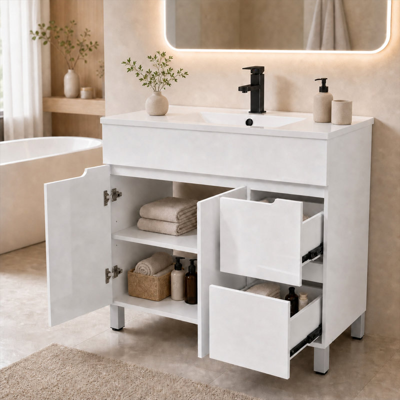 Meuble-lavabo autoportant standard simple Abaokoro