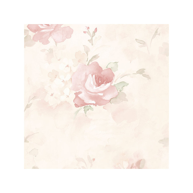 Papier peint Menas 32,7 'x 20,5 ", Rose doux/vert/crème