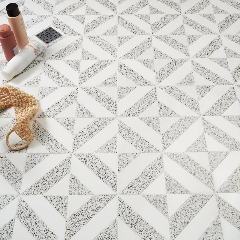 Carreau de mosaïque aléatoire pour mur et plancher 12 po x 12 po Lupa, Noir truffe