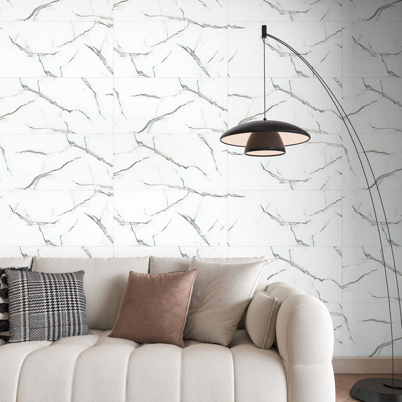 24'' x 12'' Interlocking  Wall Tiles,Waterproof,Easy to Install,SPC Wall Panling for Shower,Kitchen(20 sq.ft./Box)