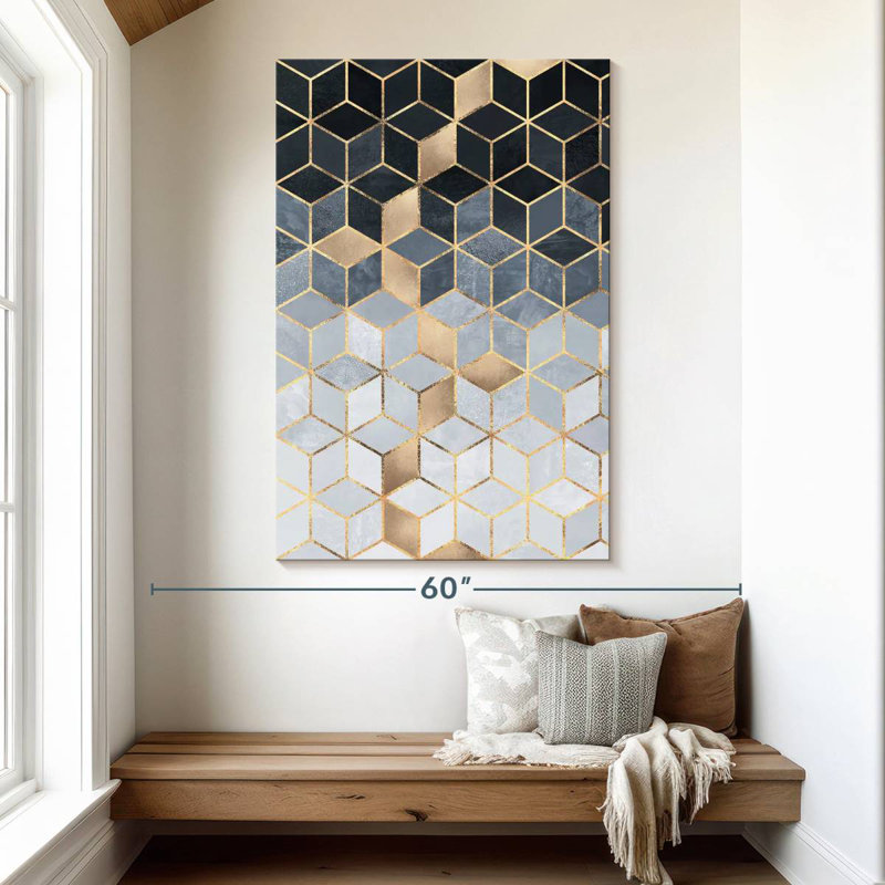 Avery cubes de dégradé bleu doux rectangulaires, H 51 po x l 34 po
