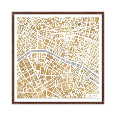 Gilded Paris Map by Laura Marshall - Gallery-Wrapped Canvas Giclée on Canvas