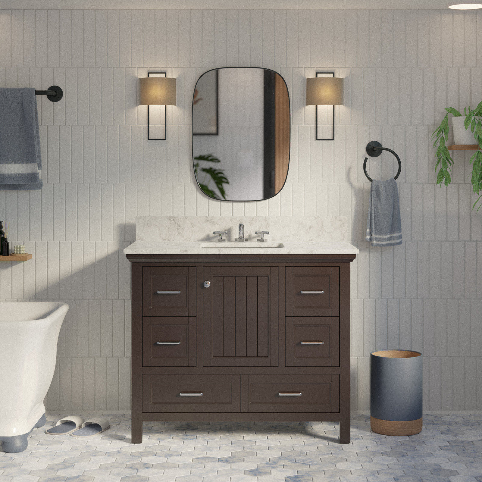 Maven 42'' Single Bathroom Vanity, Chocolate