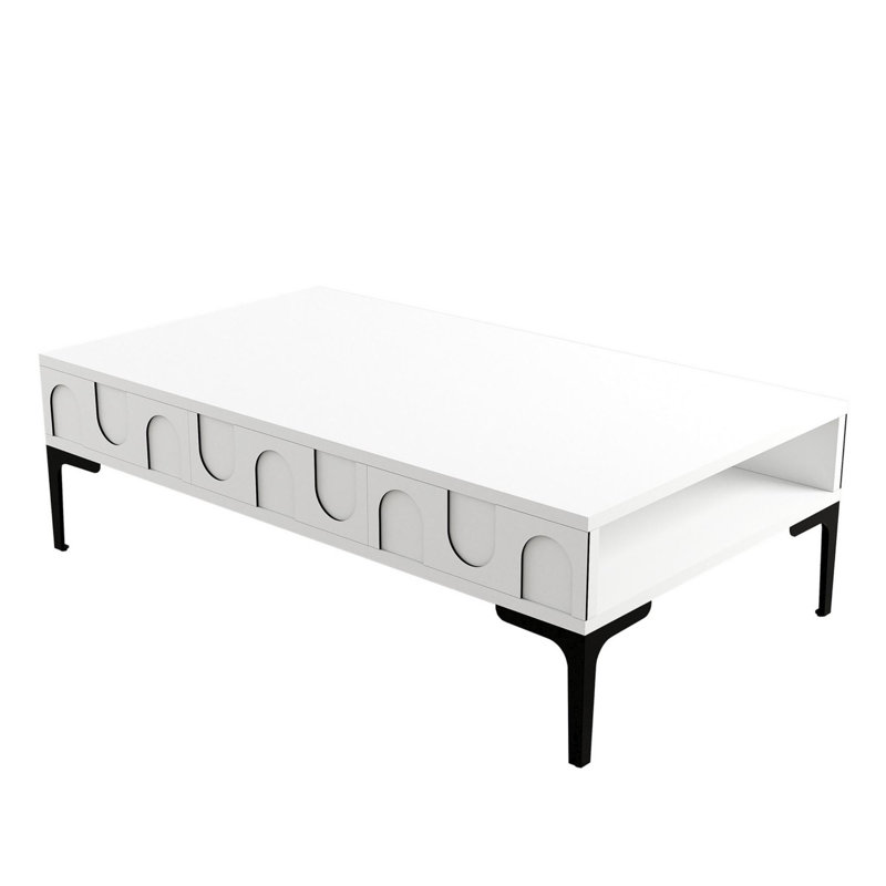 Glorias Coffee Table, White, Black