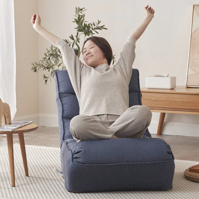 Lit inclinable dans la chambre à coucher - dossier à 4 compartiments, chaise de jeu multifonctionnelle bleue marine, télé à regarder