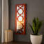 Porte-bougie mural en bois massif 17 po rouge et argent