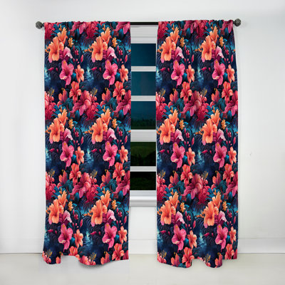 Starlit Paradise - motif tropical - rideau en velours tropical - obscurcissant - 1 panneau