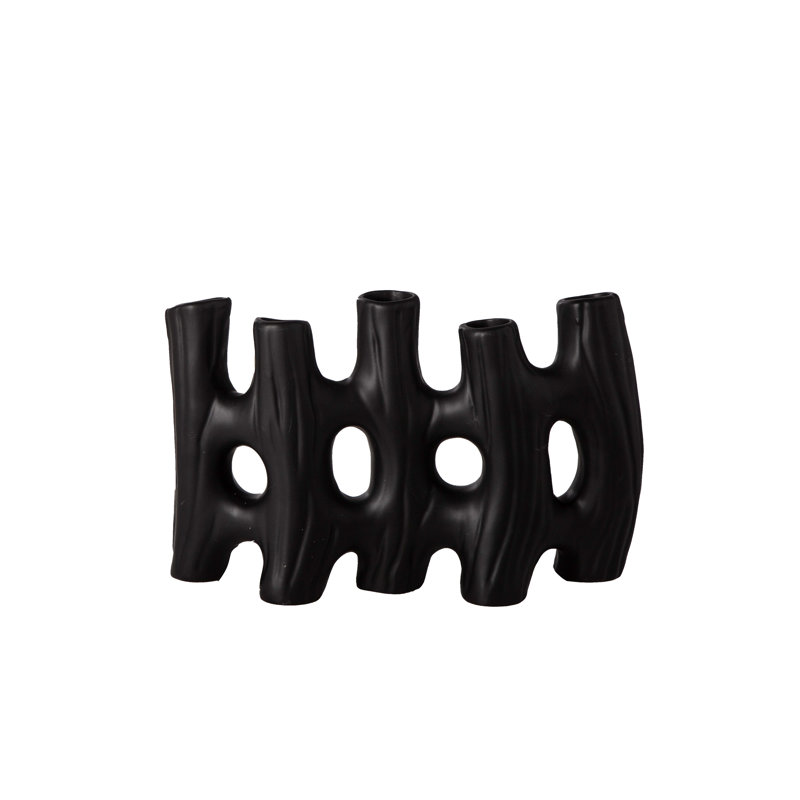 Ceramic Creative Vase Matte Finish Black