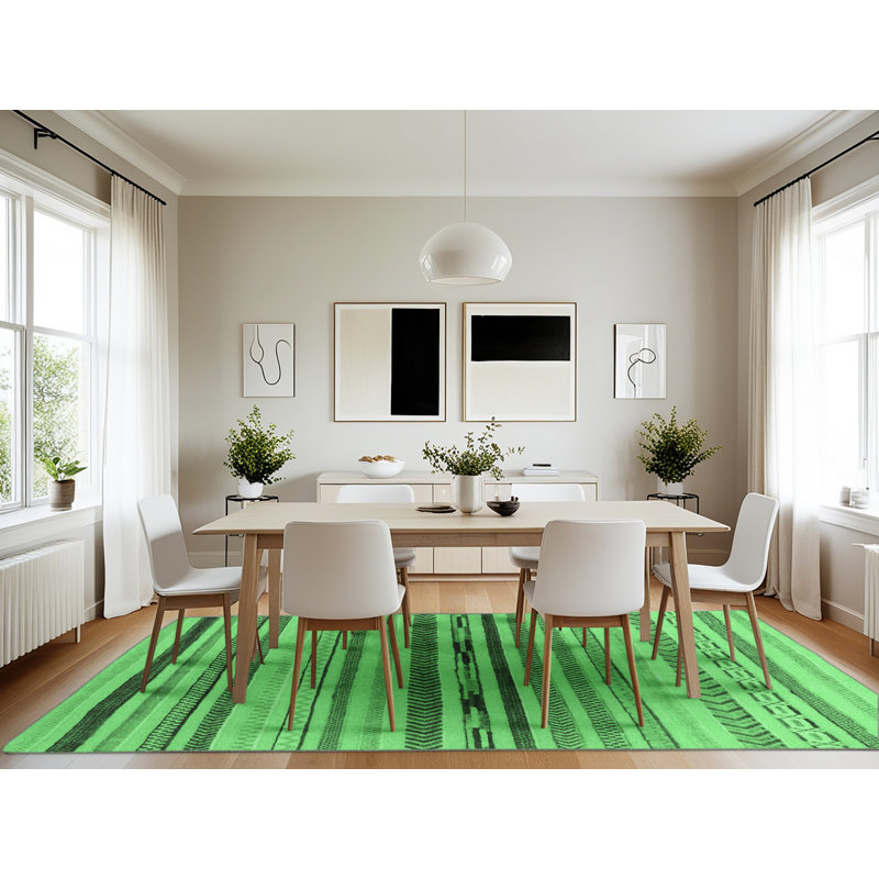 Alzbetka Washable Geometric Indoor Rug, Rectangle 7' x 10'