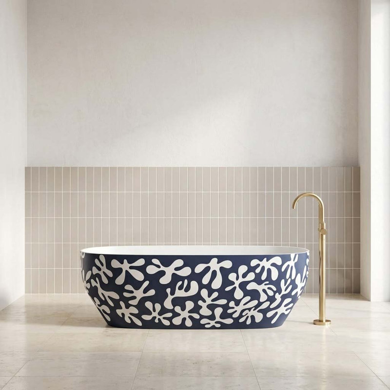 Baignoire de trempage autoportante 67 po Modern Coastal